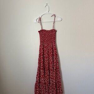 Reformation red floral midi